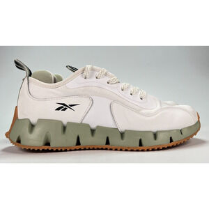 Reebok Womens Zig Dynamica White Green Athletic Running Shoes Women's Size 8